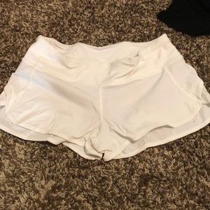 Barely used white lulu shorts